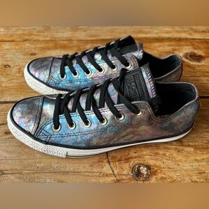 Converse All-Star Ox Iridescent Metallic Rainbow Sneakers Shoes Women’s 9